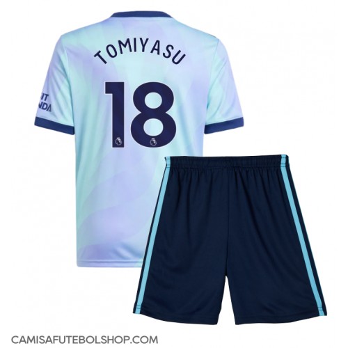 Camisa de time de futebol Arsenal Takehiro Tomiyasu #18 Replicas 3º Equipamento Infantil 2024-25 Manga Curta (+ Calças curtas)